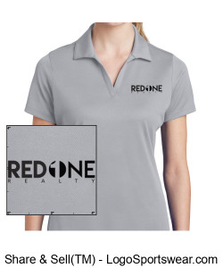 Sport-Tek Ladies Polo - GRAY - All Black logo Design Zoom